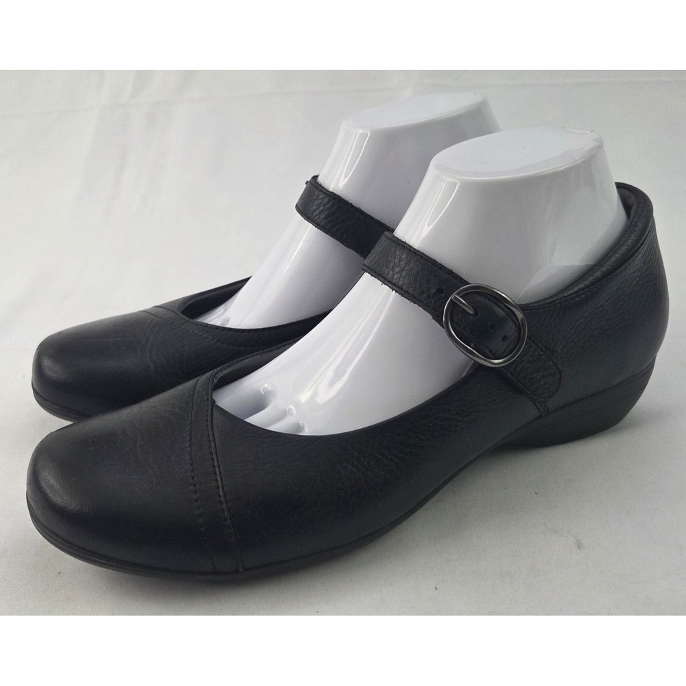 Dansko Mary Jane Shoes Womens 41 US 10.5 Black Leather Block Heel Grandmacore